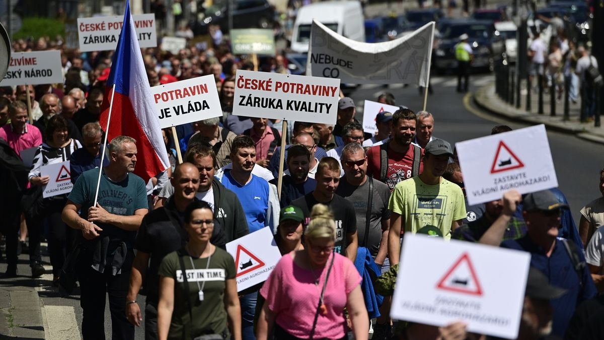 Část zemědělců v Praze protestovala proti změně dotací